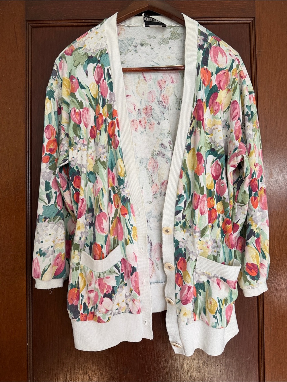 Vintage Bedazzled Floral Cardigan